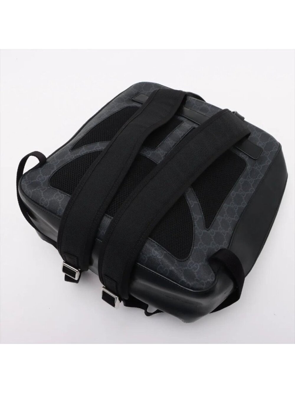 Gucci GG Supreme Sherry Line Leather Backpack Black - Picture 5 of 12